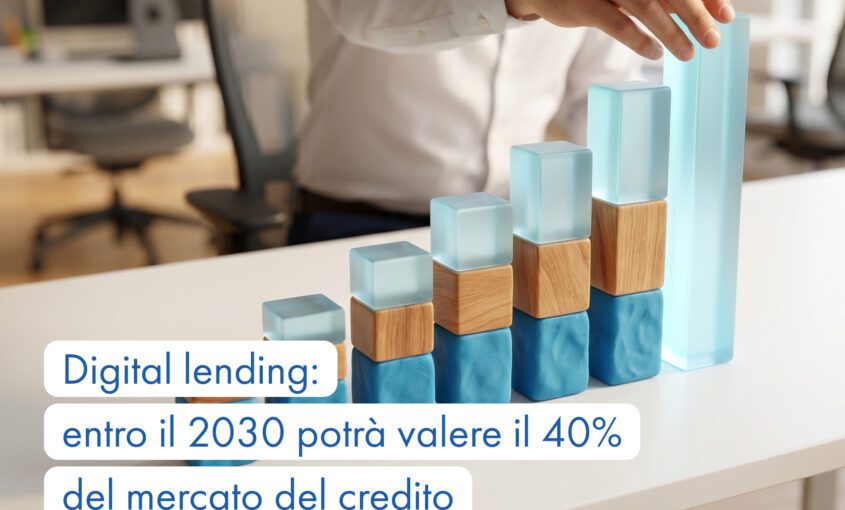 Digital lending in crescita con grafico ascendente sul potenziale 40% del mercato del credito entro il 2030