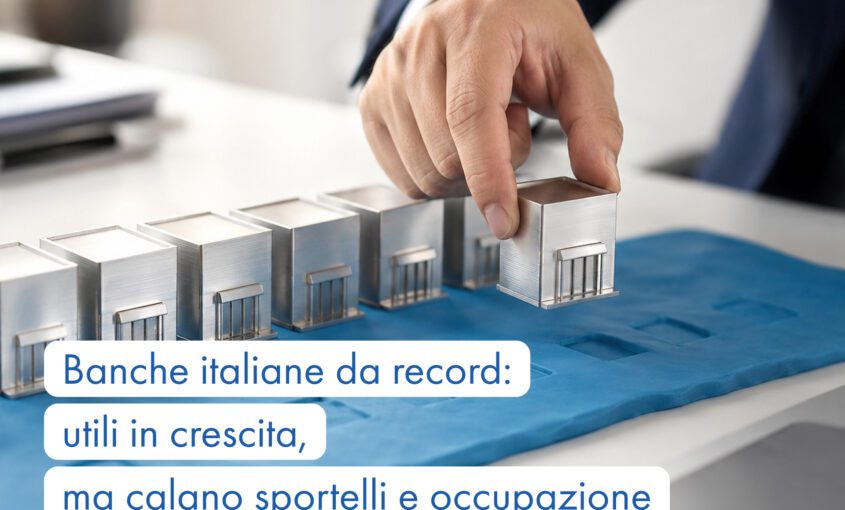 Banche italiane utili record con calo degli sportelli bancari nel 2026